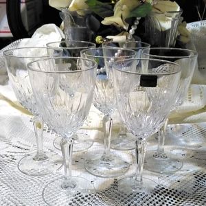 DIAMANT CRISTAL D'ARQUES-DURAND WATER/WINE GLASSES!  *Set of 4*